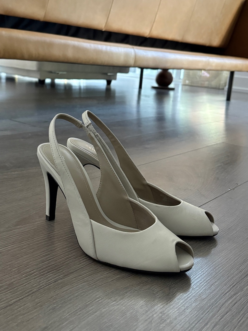 Zara Leather Slingback Heels